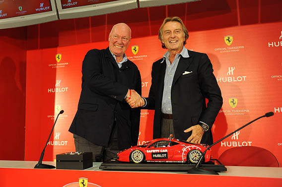 accord scellé entre Hublot et Ferrari (Jean-Claude Biver et Luca Cordero di Montezemolo© Hublot et Ferrari