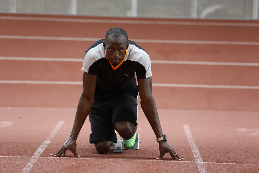 Usain Bolt sur le départ montre Hublot King Power copyright Hublot