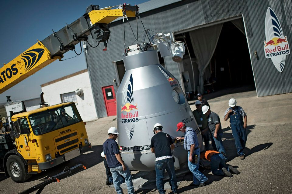 la capsule qui va emmener Felix Baumgartner au sommet pour effectuer son saut Red Bull Stratos