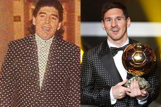 Lionel-Messi-dans-le-costume-de-Maradona-930_montage Reuters/twitter lovetime, cresus