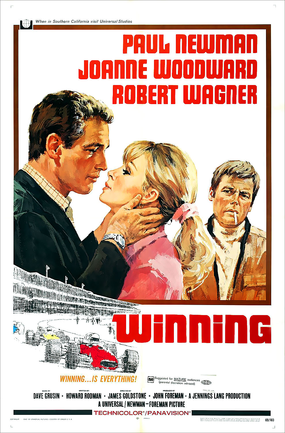 Affiche du film Wining, Virages en français. Avec Paul Newman