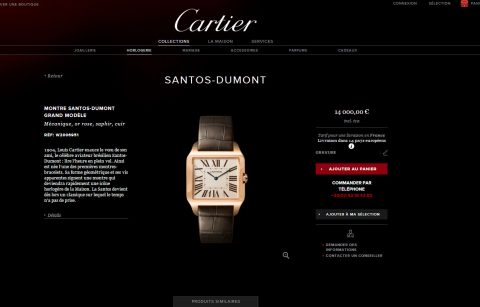 fiche produit site ecommerce cartier luxe digital