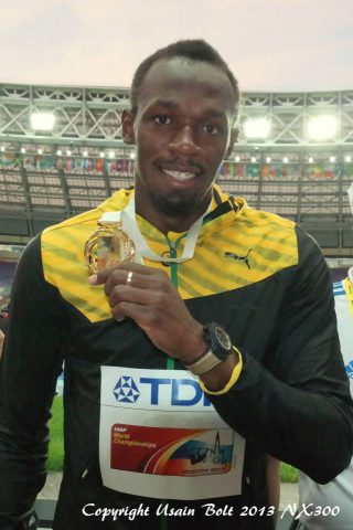usain bolt champion du monde du 100 m mondiaux d'athlétisme photo facebook hublo
