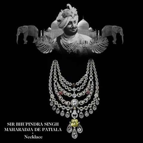 Mille carats de diamants ! Commandé à Cartier en 1925 par le Sir Bhupindra Singh maharadjah de Patiala, ce collier d’apparat exceptionnel lui est livré trois ans plus tard. copyright Cartier