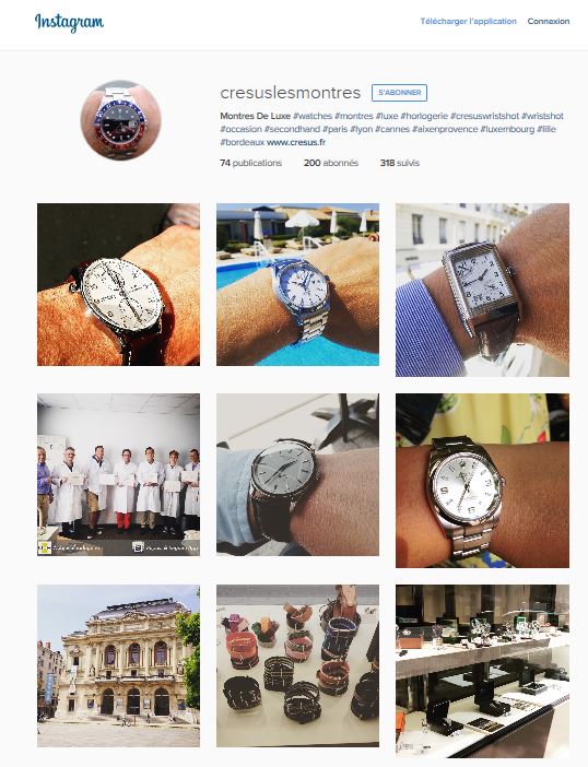 Instagram cresus les montres